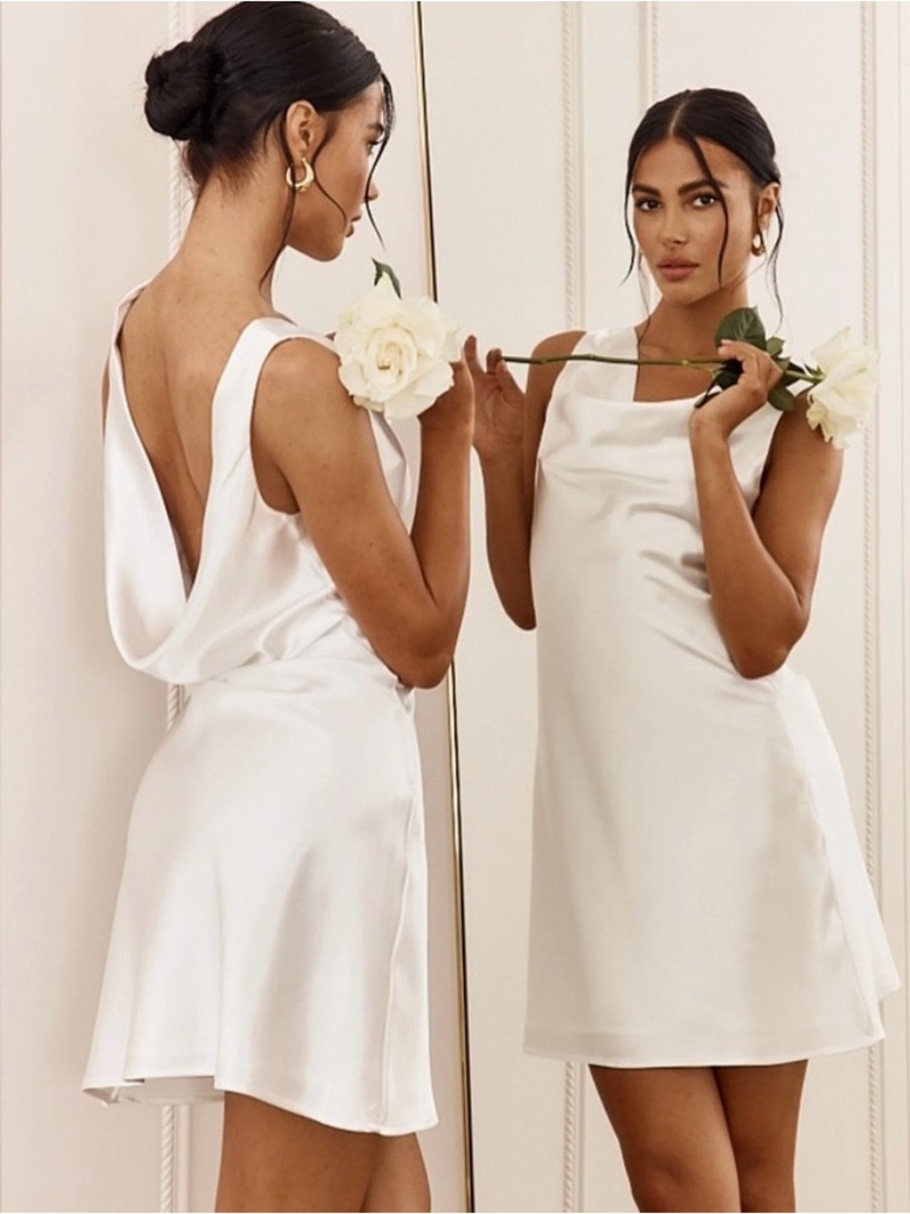 Selfie Leslie Casablanca Night Cowl Neck Mini Dress Size S Bridal Graduation